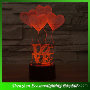 Valentine's Gift,Popular 3D LED Night Light for Lover